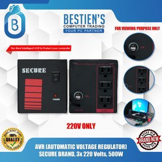 AVR (AUTOMATIC VOLTAGE REGULATOR), SECURE BRAND, 3x 220 Volts, 500W