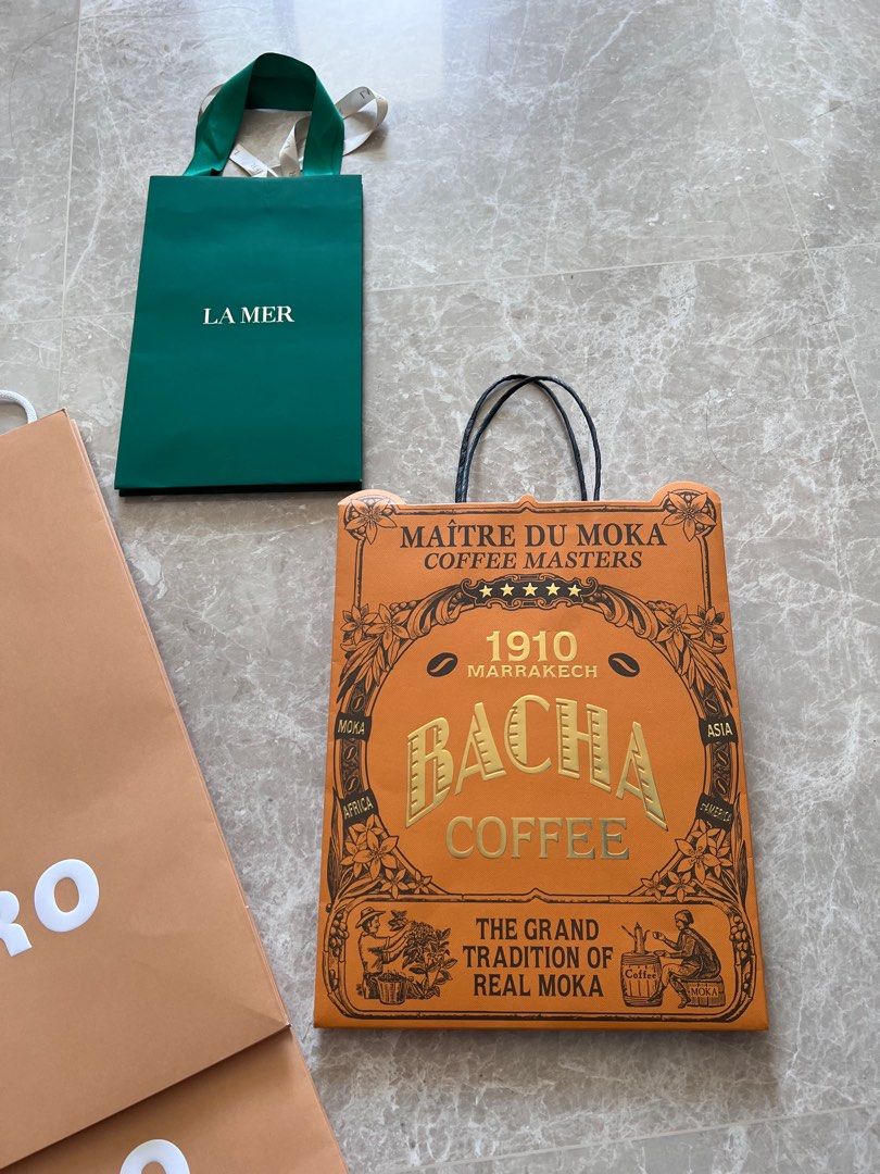 Bacha coffee and Lamer paper bag, Food & Drinks, Other Food & Drinks on ...