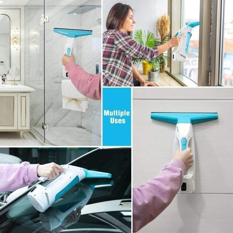 BEAUTURAL Rechargeable Window Vacuum Cleaner, Window Cleaning Set for