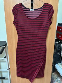 Blue S Strip Red Dress