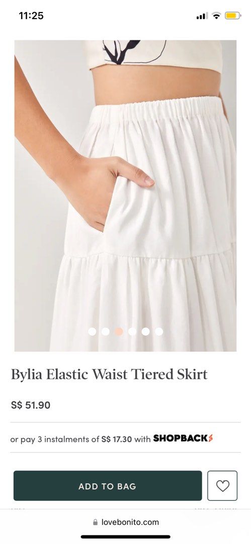 Bnib lovebonito Bylia Elastic Waist Tiered Skirt in white Women s