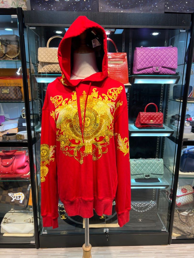Red versace clearance hoodie