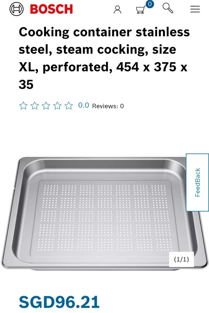 Bosch Series 8 Oven steam tray, TV & Home Appliances, Kitchen