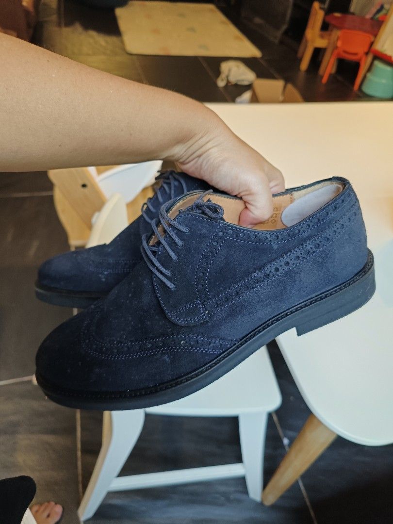Brand new Sacoor Navy Blue Suede Dress Shoes Men s Fashion