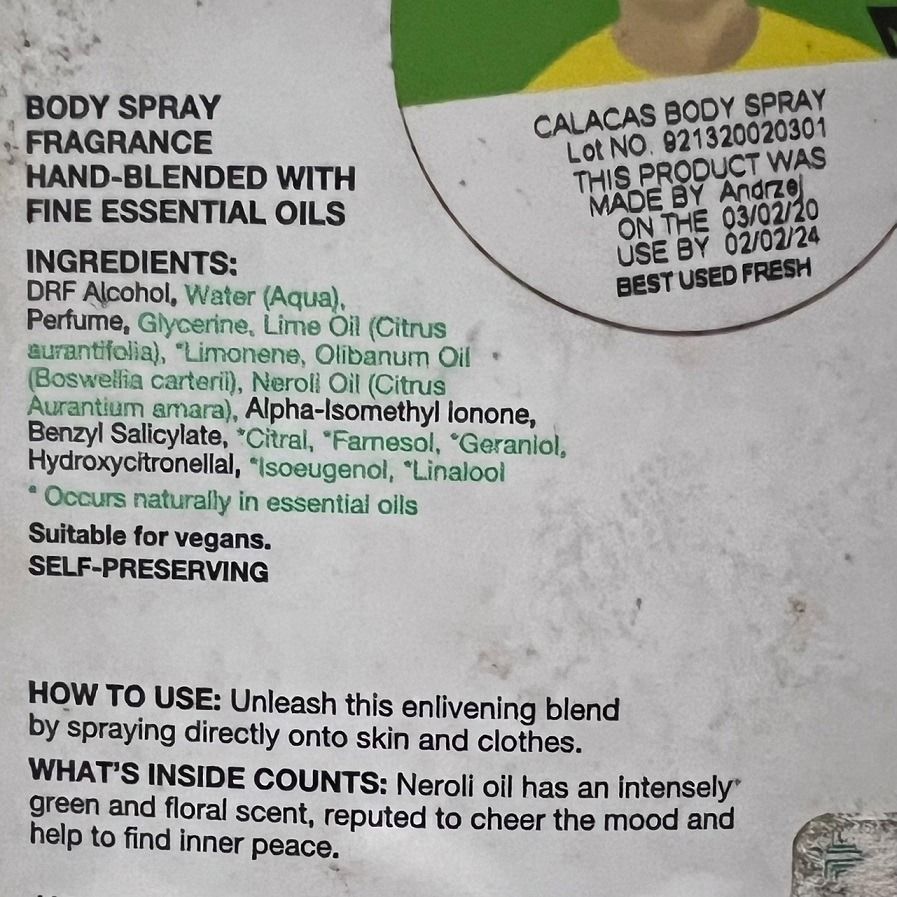 Calacas Body Spray (now Zesty) by Lush Decant / Takal, Beauty