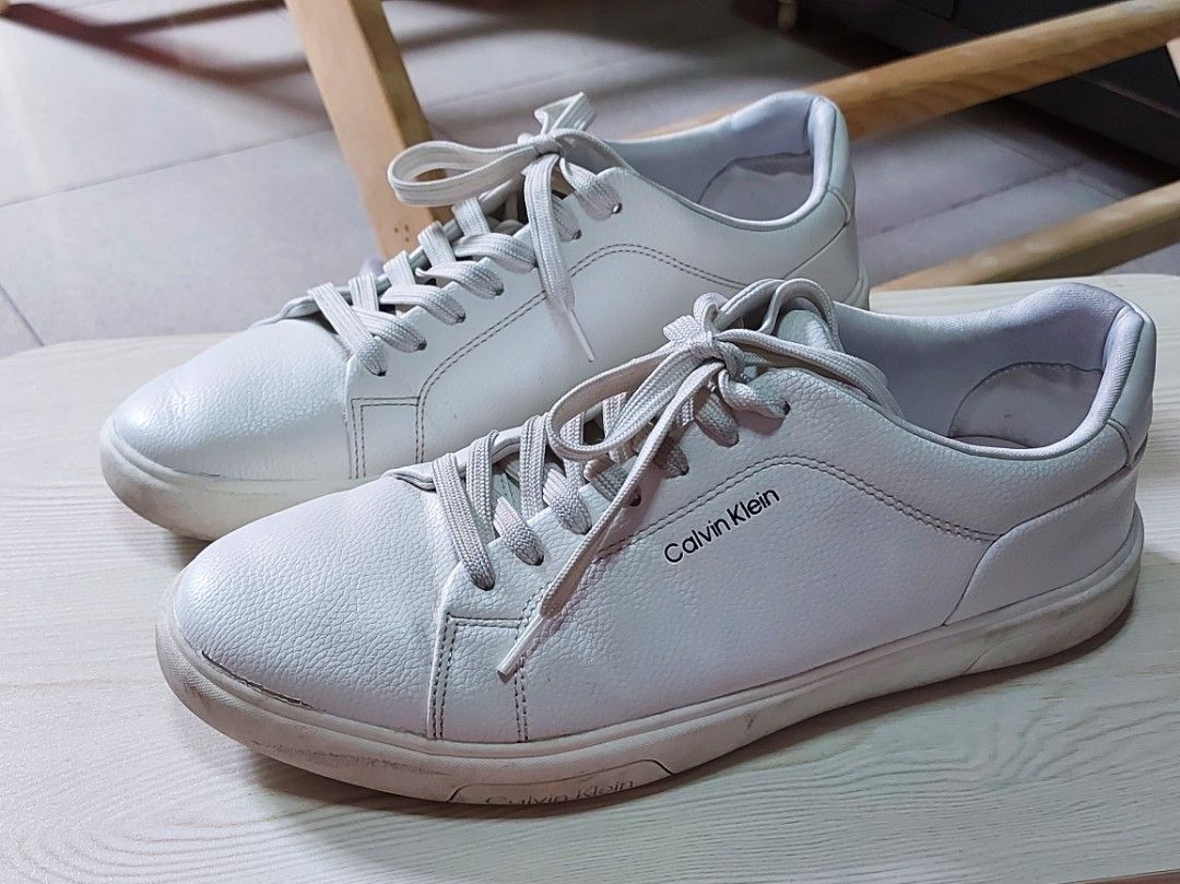 Calvin Klein White Grissom Shoes , Men's Fashion, Footwear, Sneakers  on Carousell
