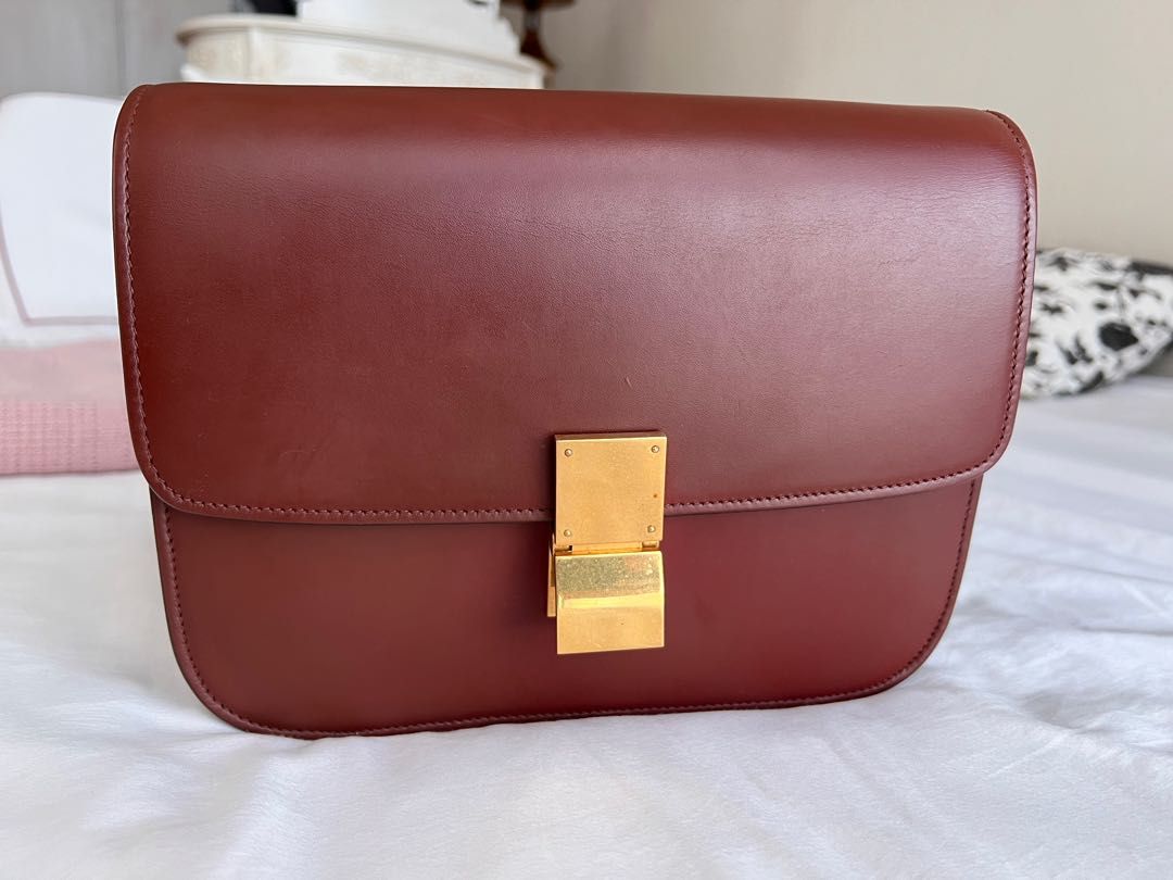 Celine box clearance bag burgundy