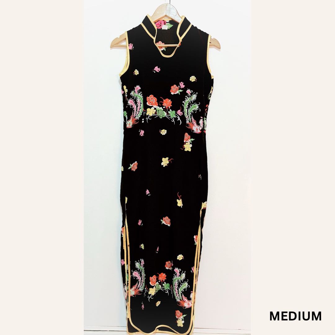 Mandarin Collar Lantern-Sleeve Dress