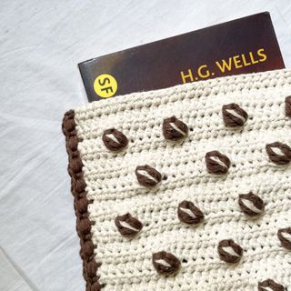 Crocheted Coffee Bean Book Sleeve