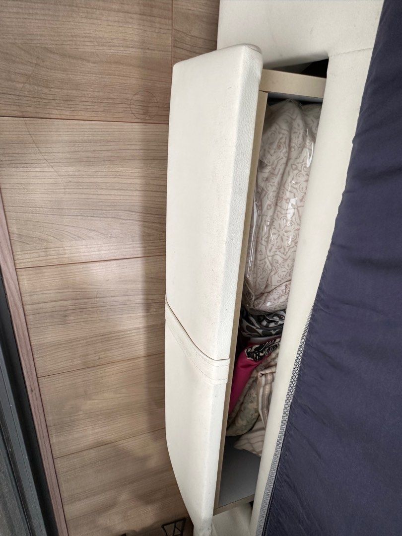 Custom made king size bed frame with *four* drawers, Furniture & Home