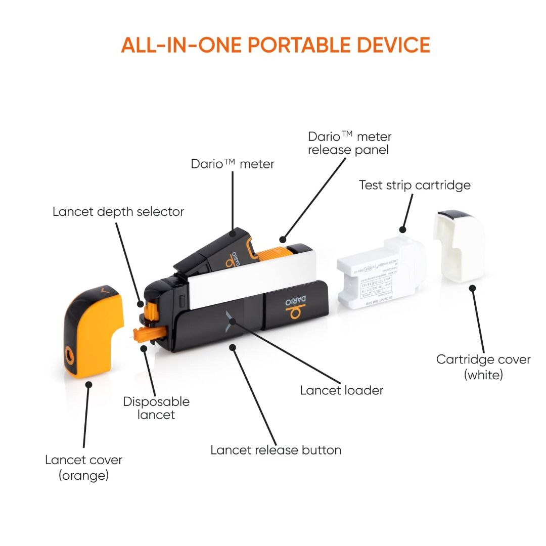 DARIO Blood Glucose Monitor Kit Test Your Blood Sugar Levels & Manage