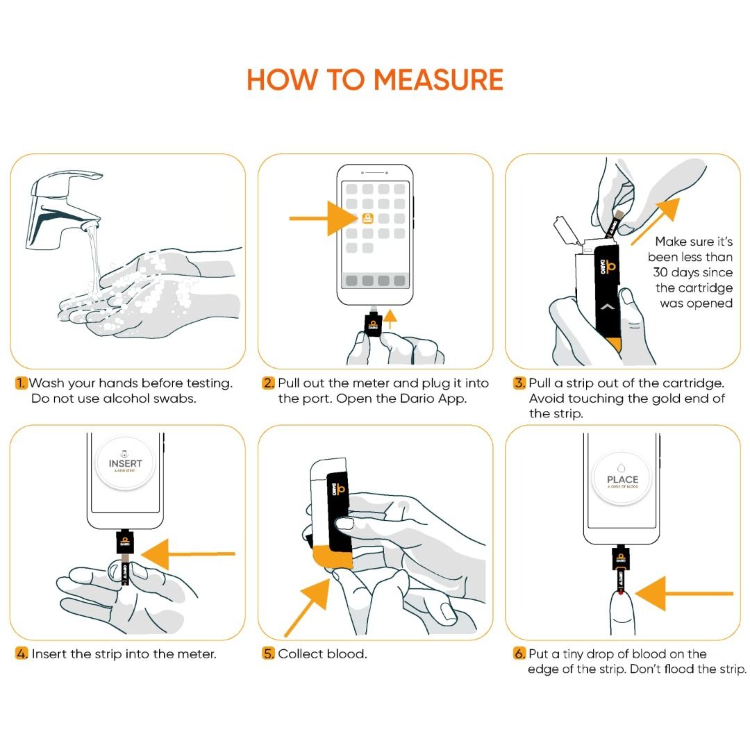 DARIO Blood Glucose Monitor Kit Test Your Blood Sugar Levels & Manage