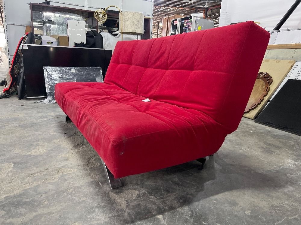 Fabric 2seater Sofa Bed Red Colour / Fabrik Katil Sofa 2 tempat duduk