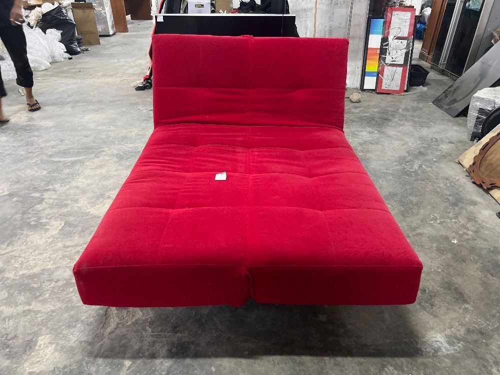 Fabric 2seater Sofa Bed Red Colour / Fabrik Katil Sofa 2 tempat duduk