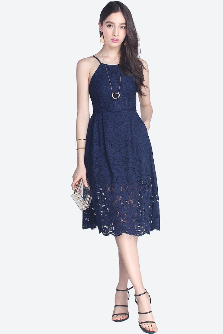 Hayley Half Zip Dress - Navy main image 0