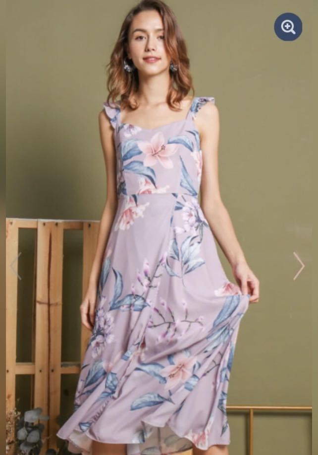 Mauve floral maxi new arrivals dress