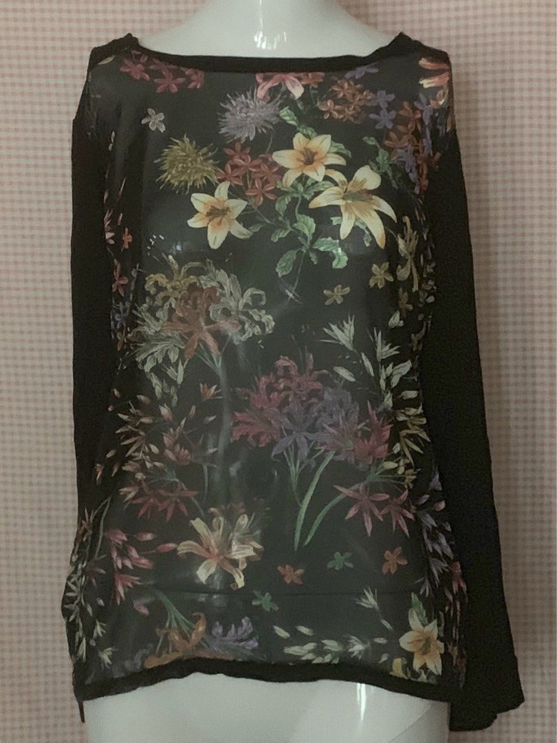 Floral chiffon blouse forever 21 outlet