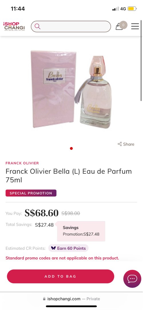Franck Olivier Bella Eau de Parfum, Beauty & Personal Care, Fragrance ...