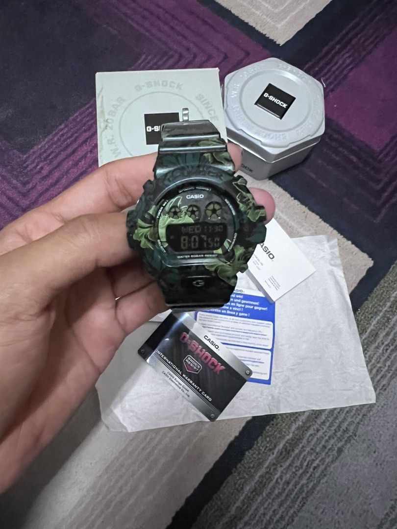 G shock floral green top