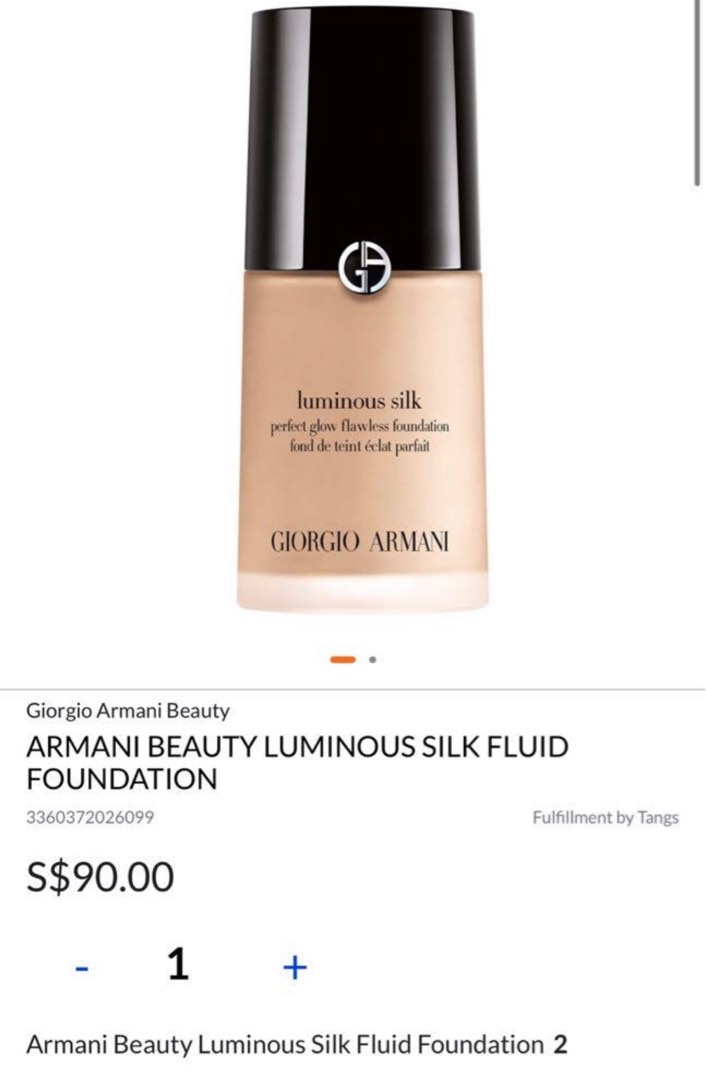 Giorgio Armani Luminous Silk Foundation Shade 4, Beauty & Personal Care,  Face, Makeup on Carousell