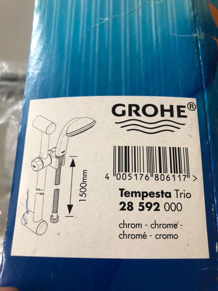 Grohe Tempesta shower rail, Furniture & Home Living, Bathroom & Kitchen