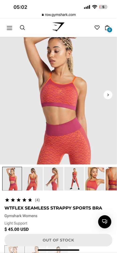 Gymshark WTFlex Seamless Strappy Sports Bra - Chevron pink like new cute  and sexy, Women's Fashion, Activewear on Carousell