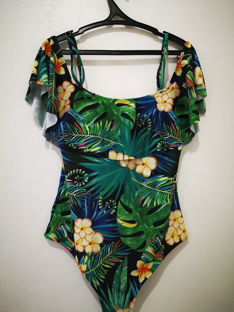 Hawaiian Offshoulder Swimsuit, Women's Fashion, Swimwear, Bikinis