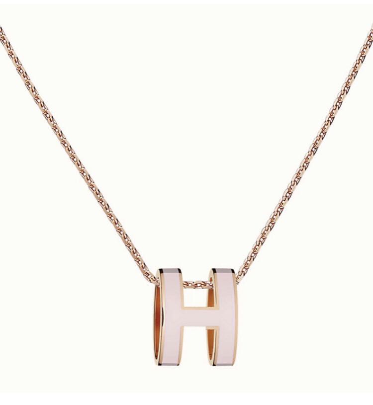 Hermes h necklace rose gold Clearance