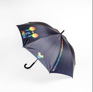 迪士尼系列 彩虹米奇 黑傘 直立長傘 60cm