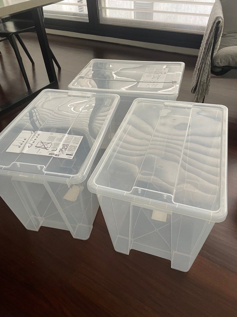 IKEA 3 Storage Boxes, Furniture & Home Living, Home Improvement