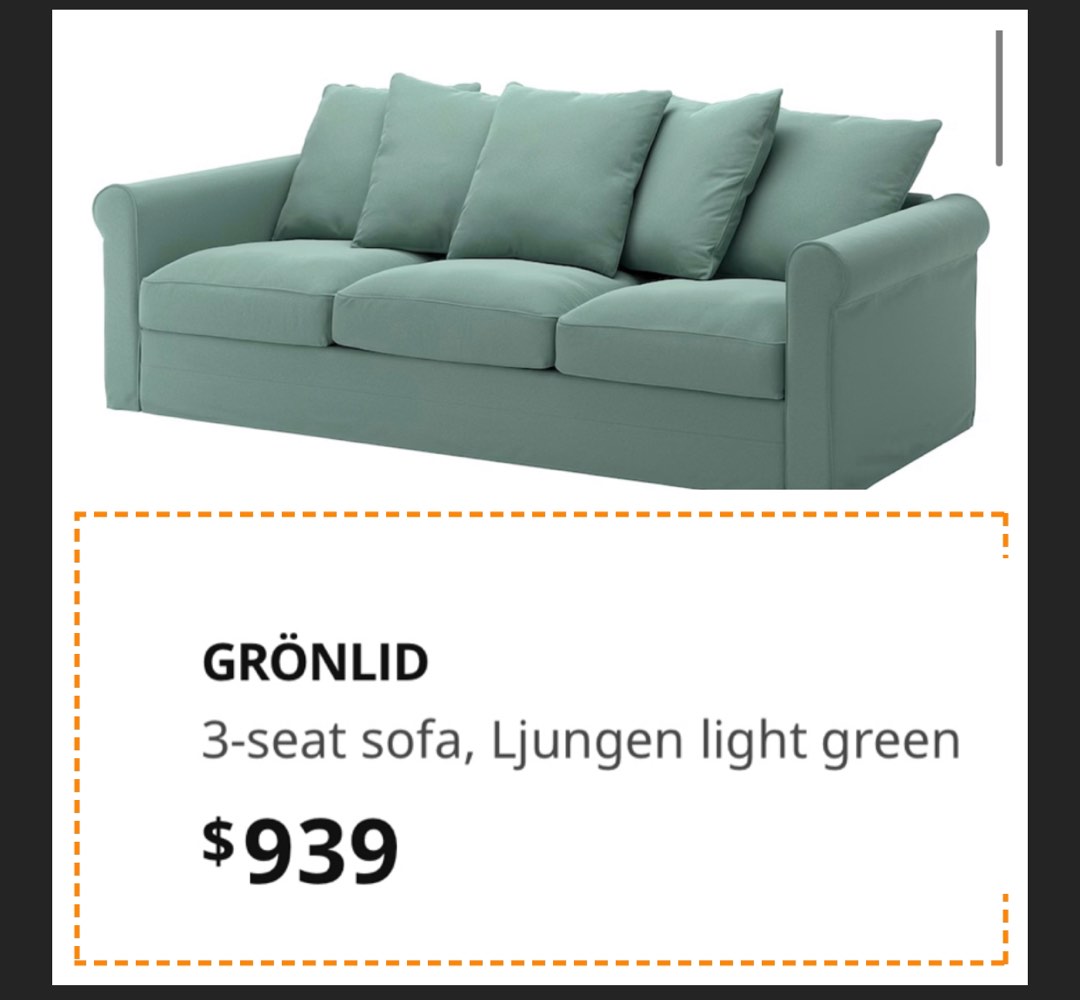 Ikea Gronlid 3 seater sofa, Furniture & Home Living, Furniture, Sofas
