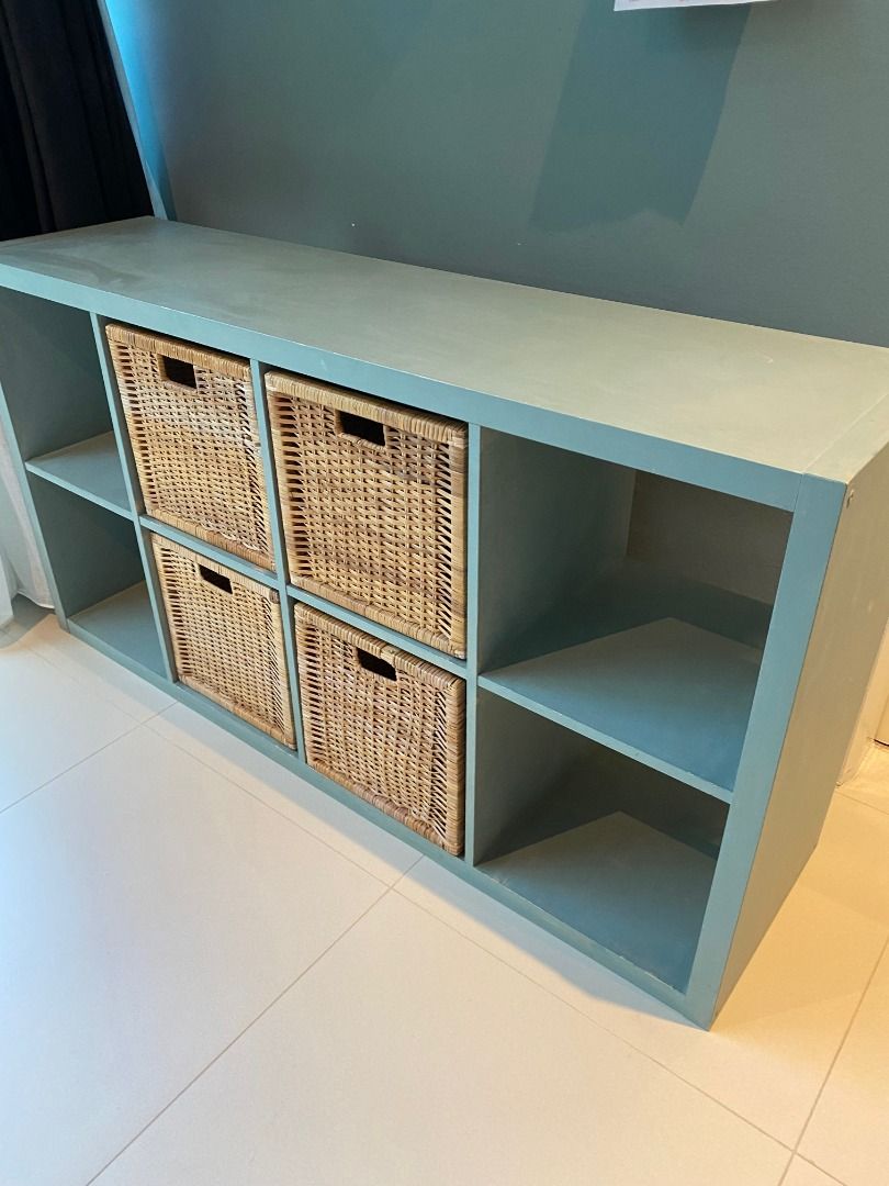 Ikea Kallax Shelf + BasketsPainted with Chalk Paint, Furniture & Home