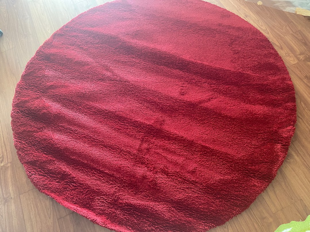 IKEA red round rug, Furniture & Home Living, Furniture, Other Home