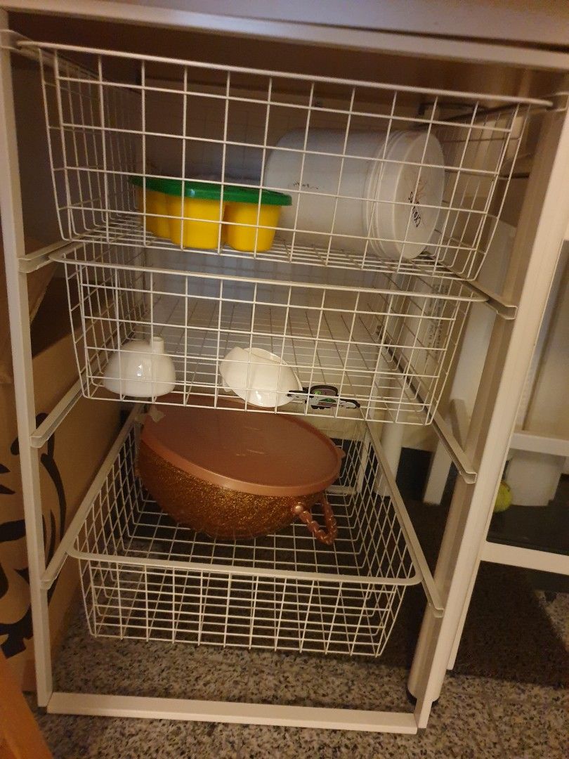 Ikea wire basket rack, Furniture & Home Living, Furniture, Shelves