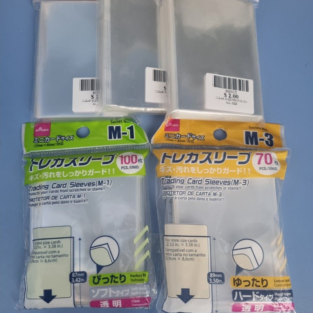DAISO Set of 2 trading card sleeves, soft plastic protector/pocket