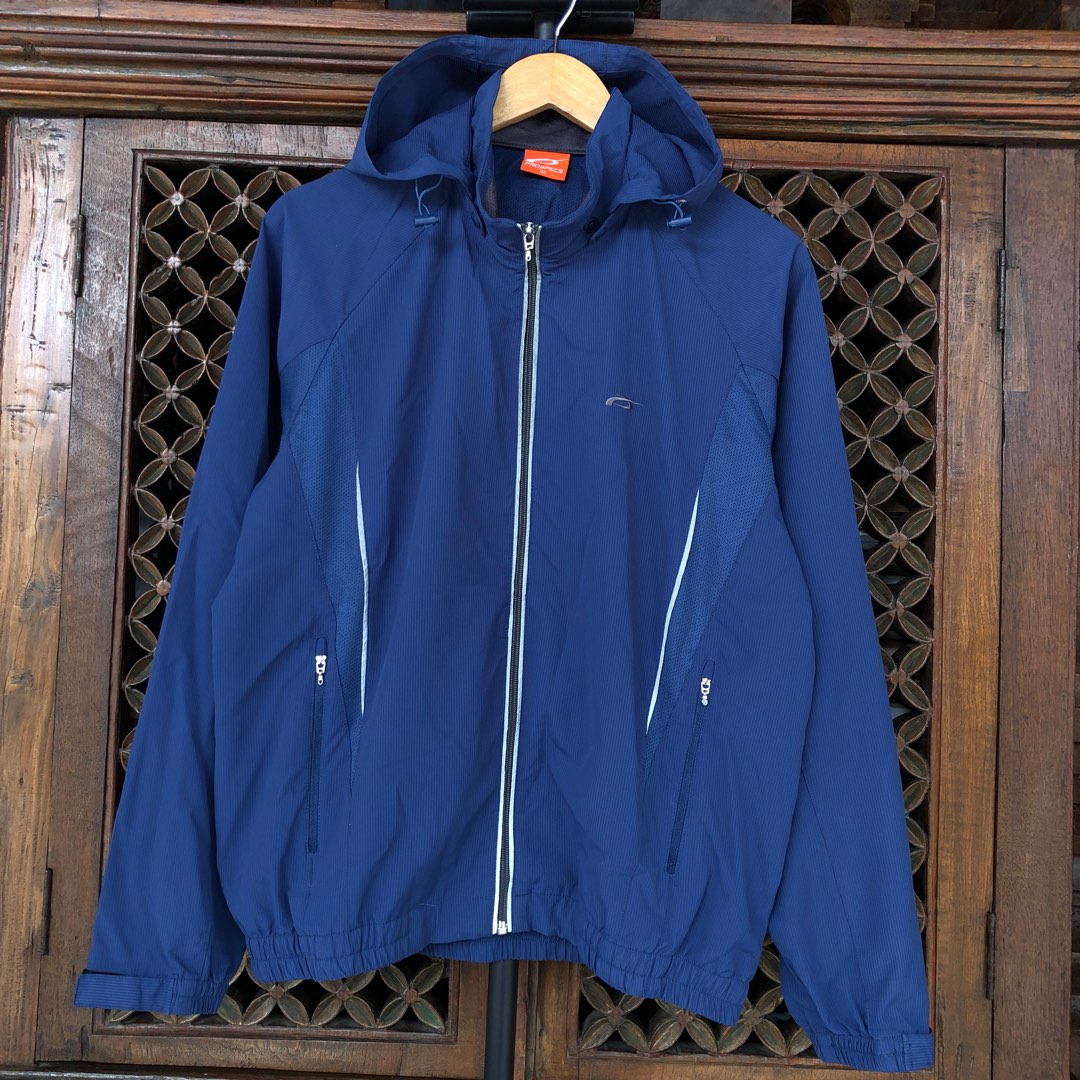 Jaket Outdoor Pro Specs Blue Reflective Original Second, Men's Fashion