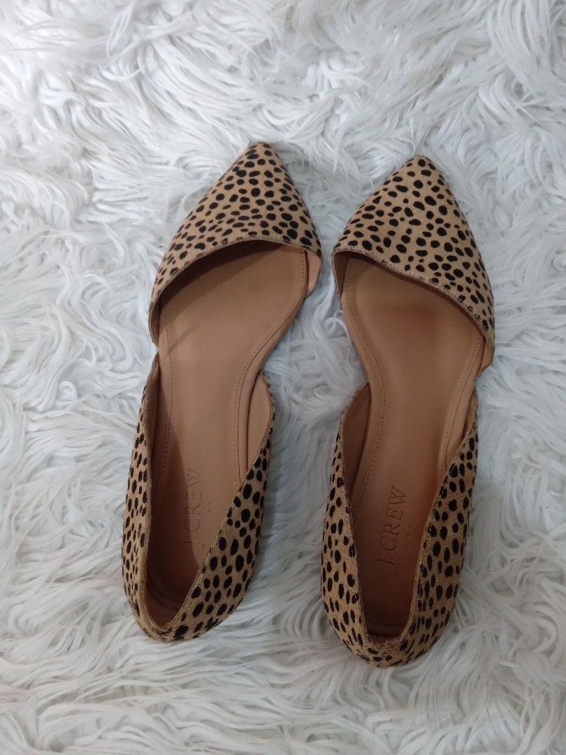 J crew calf hair flats top