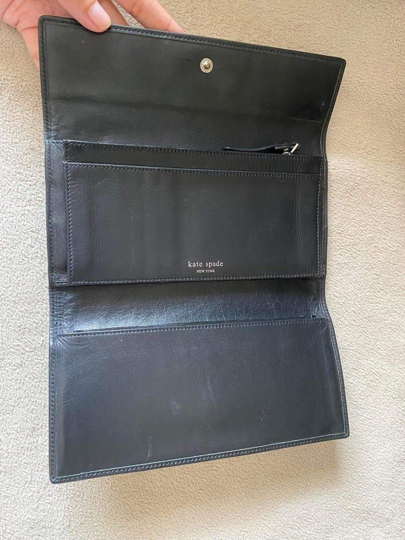 Kate Spade New York Classic Slim Trifold Leather Long Wallet, Luxury, Bags & Wallets on Carousell