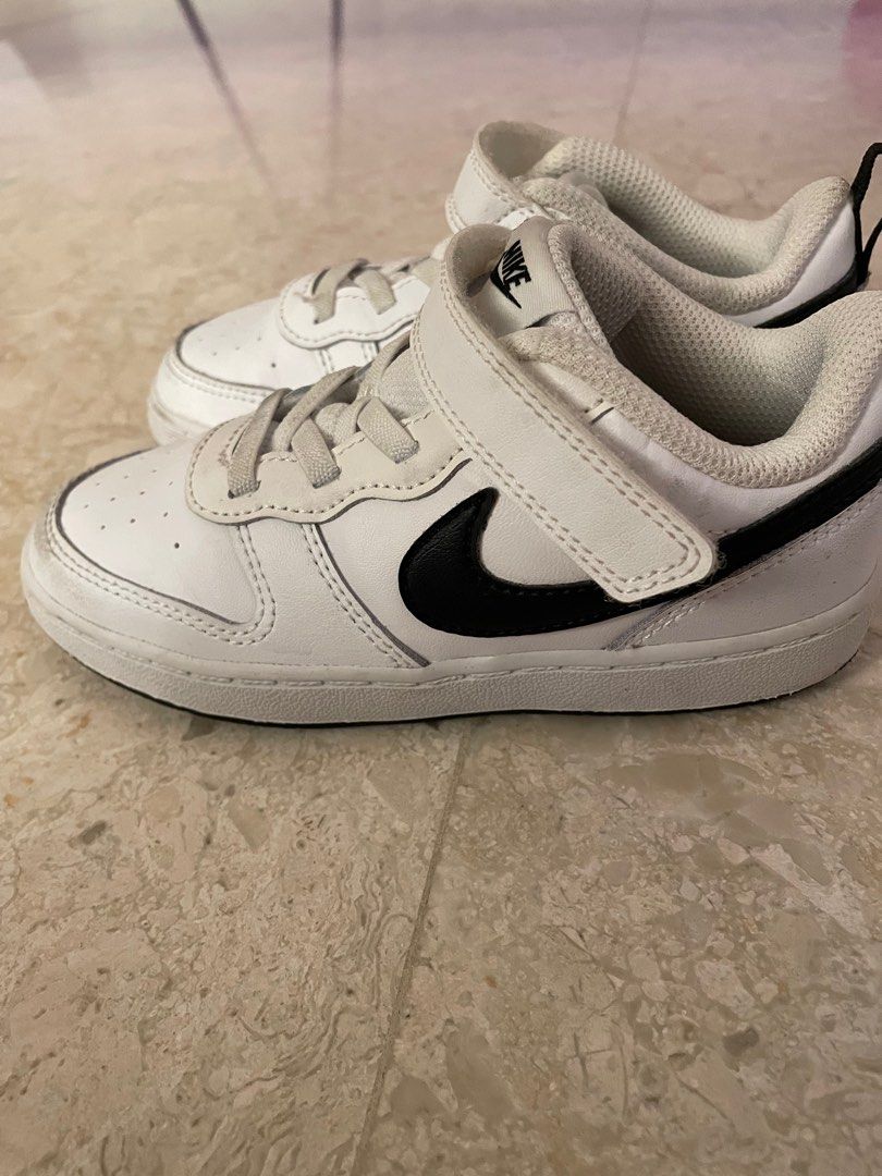 Kids US size 10c white leather sneakers court borough low Babies