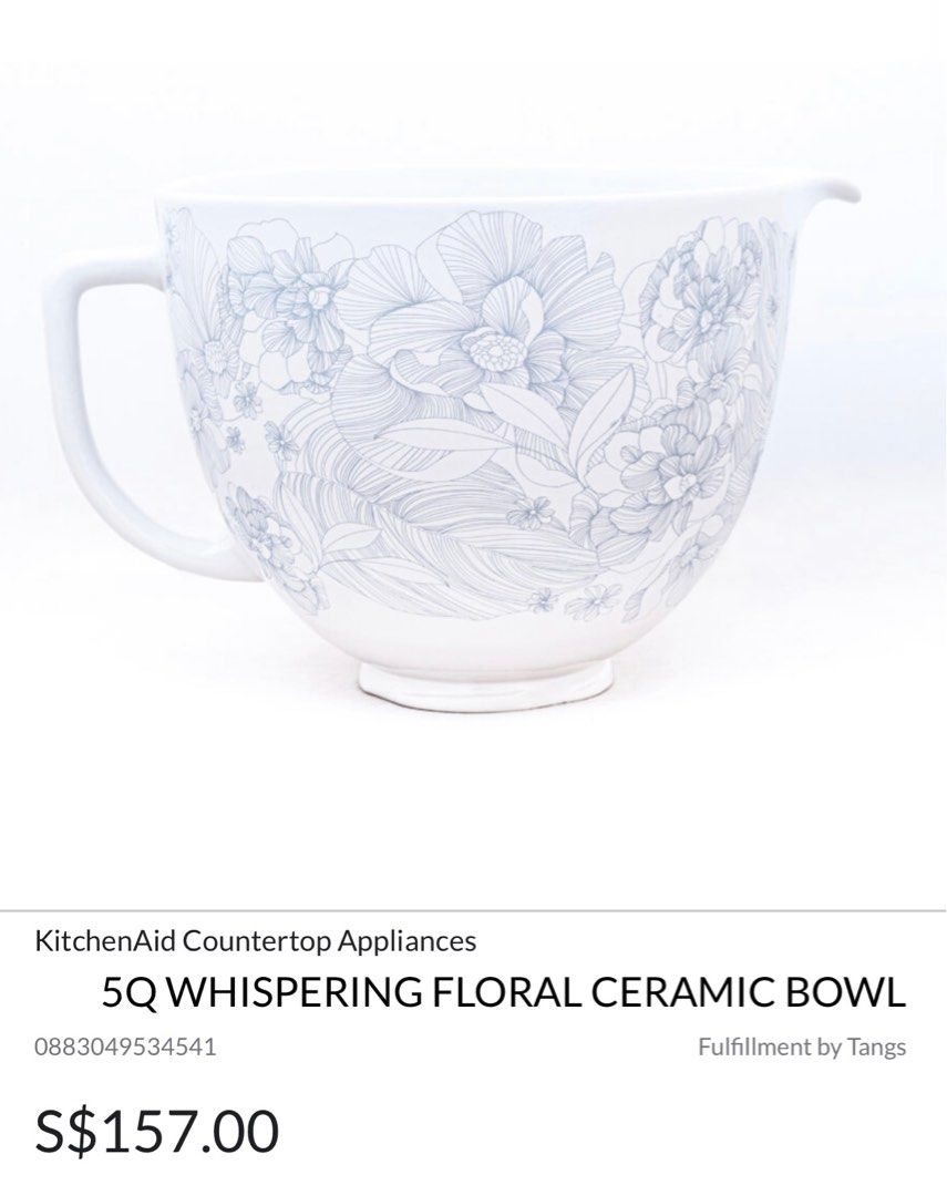 kitchenaid whispering floral ceramic bowl