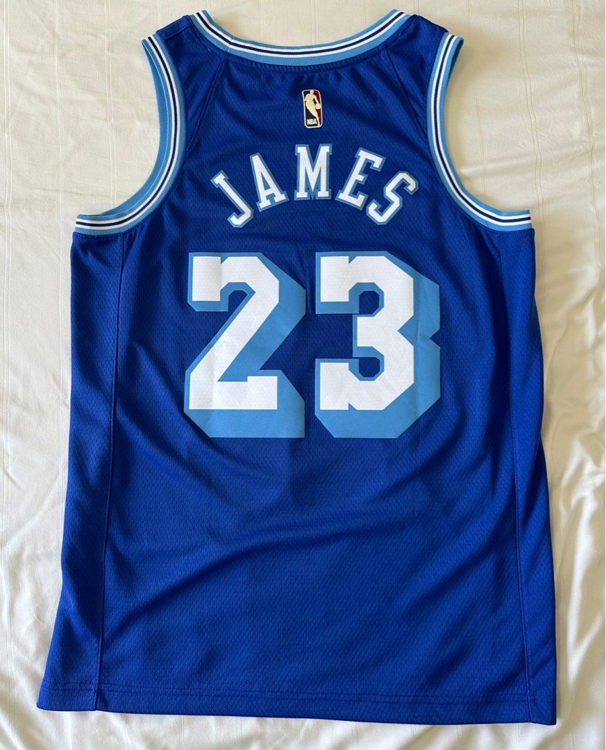 Nike LA Lakers Lebron James Hardwood Classics Swingman Jersey Blue