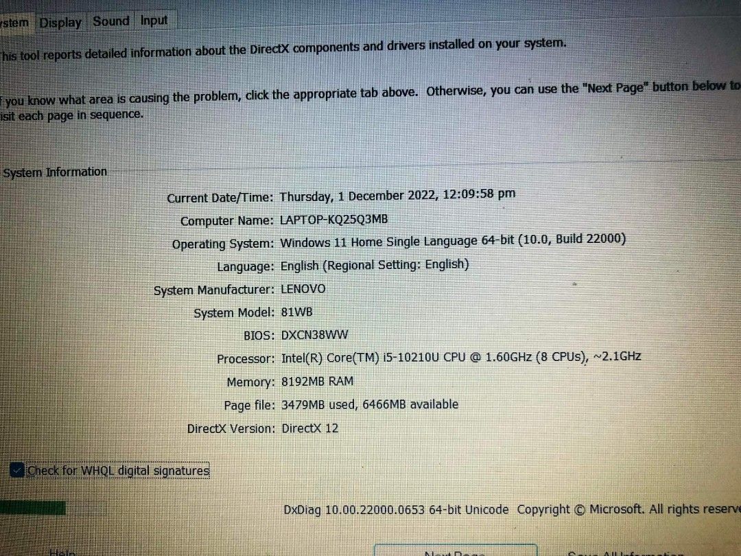 LENOVO 81WB 8 GB RAM 512 SSD Storage i5 10th Generation, Computers ...