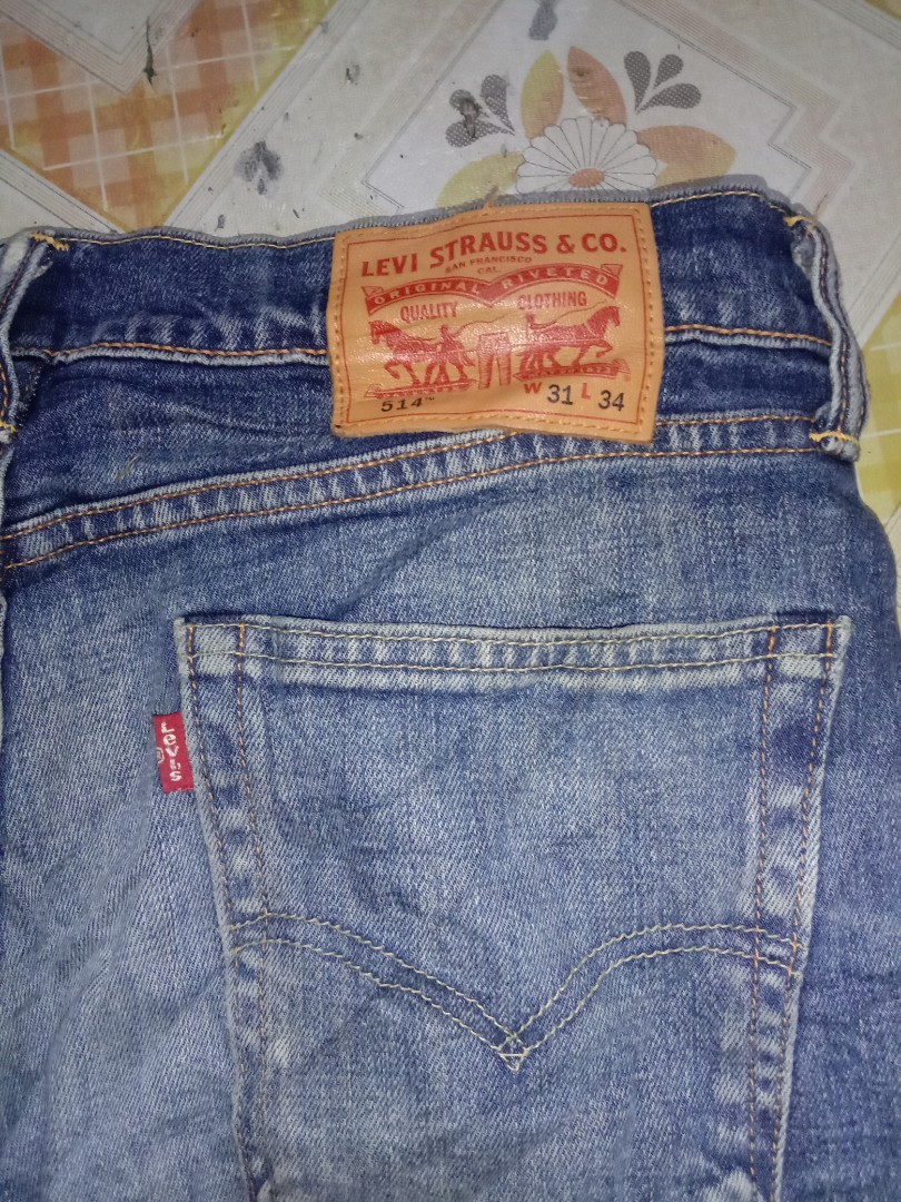 Levis 514 leather patch, Men's Fashion, Bottoms, Jeans on Carousell