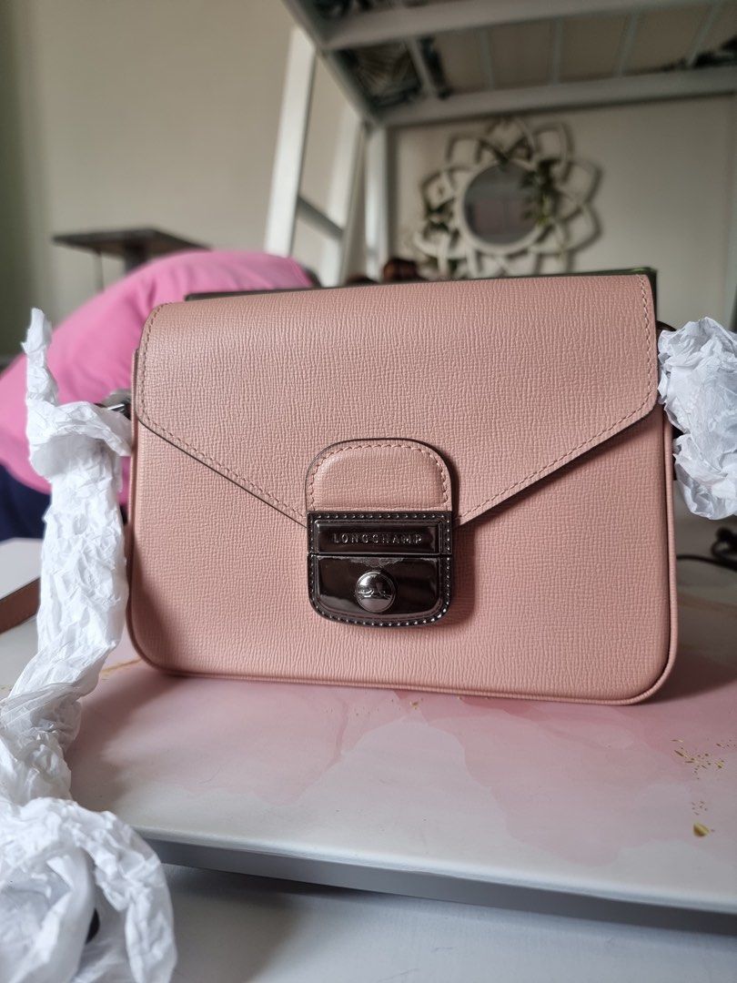 Longchamp Le Pliage Heritage Crossbody bag pink leather