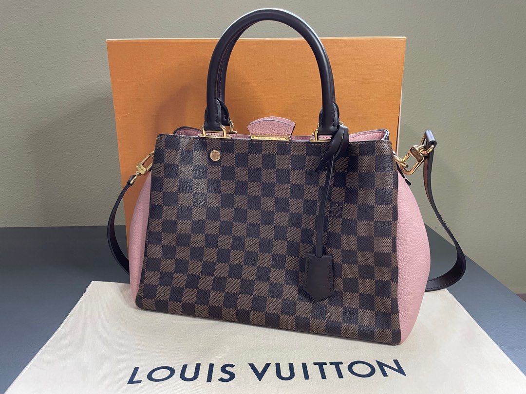 Louis Vuitton - Brittany D.eve.tau.magnol N41674 Light Pink Brown Leather  Shoulder Bag