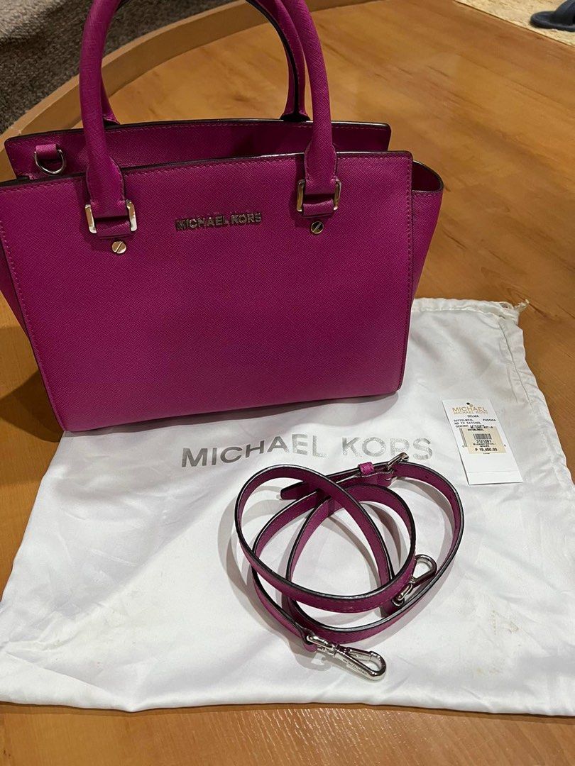 Michael Kors MK Selma Medium Satchel (Fuschia Pink), Luxury, Bags & Wallets  on Carousell