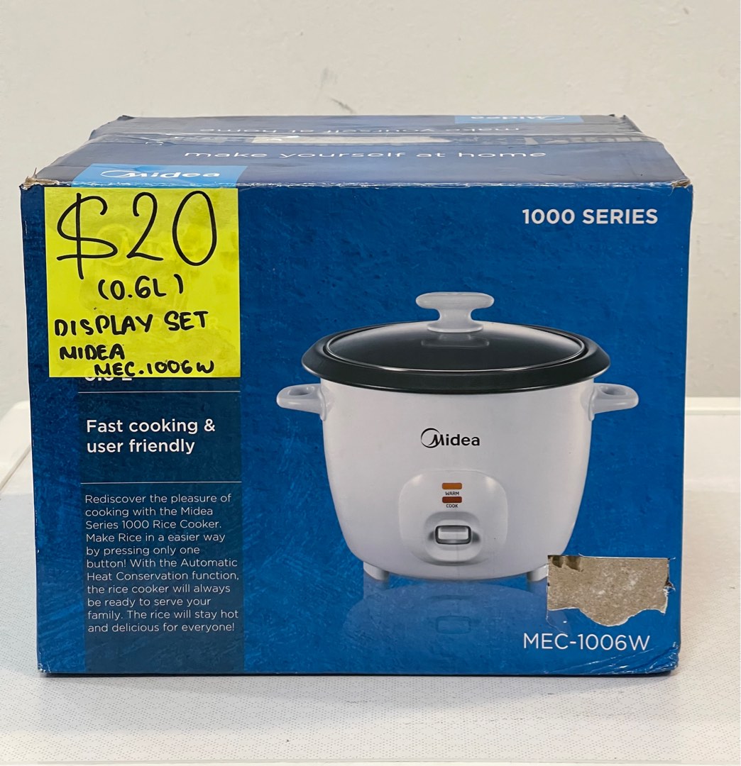 Midea 0.6L Rice Cooker MEC1006W Display Set 20, TV & Home Appliances