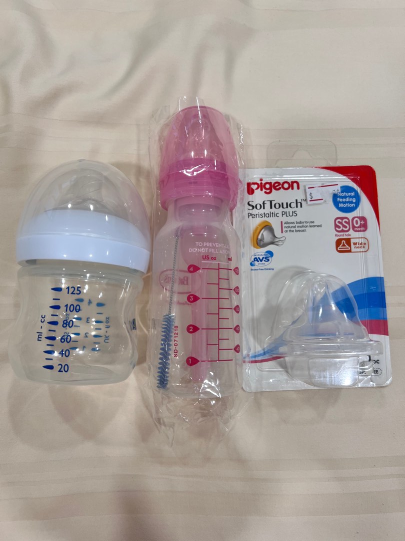 Milk Bottles and teat, Babies & Kids, Nursing & Feeding, Breastfeeding & Bottle Feeding on Carousell