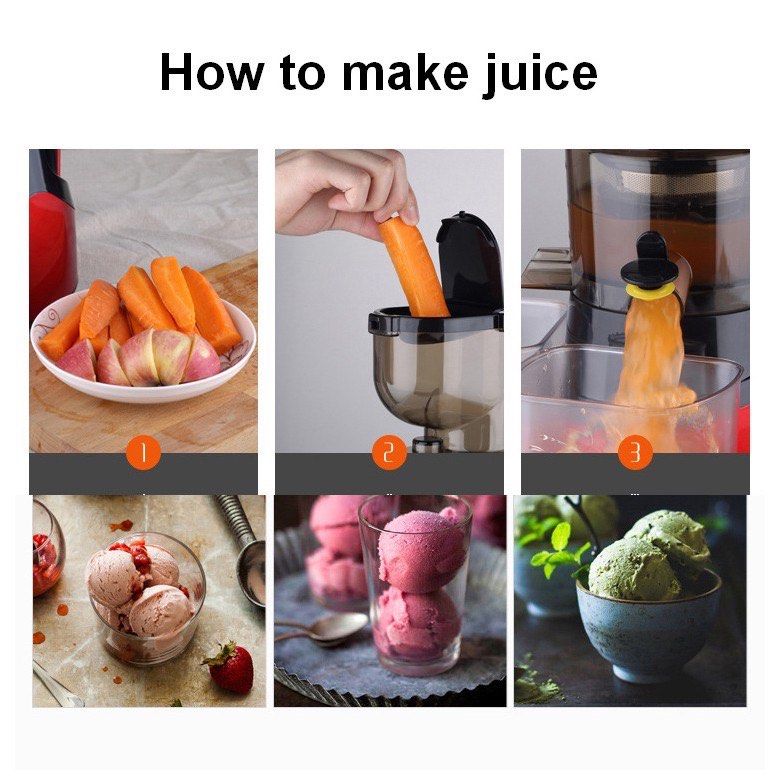 MIUI Slow Juicer Ice Cream Maker Gold Edition (150W), TV & Home