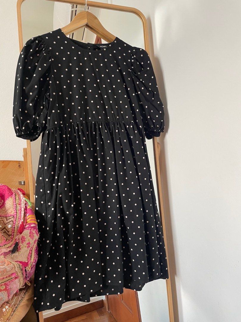 monki cotton dress Monki Cotton Poplin Mini Dress with tie straps in Black